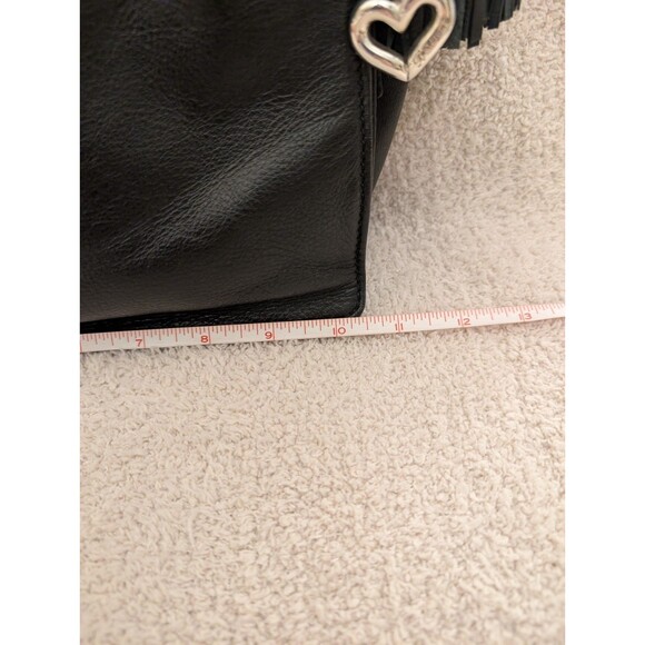 Vintage Brighton Soft Black Leather Shoulder Bag Heart Charm And Tassles U270711 - Picture 16 of 16